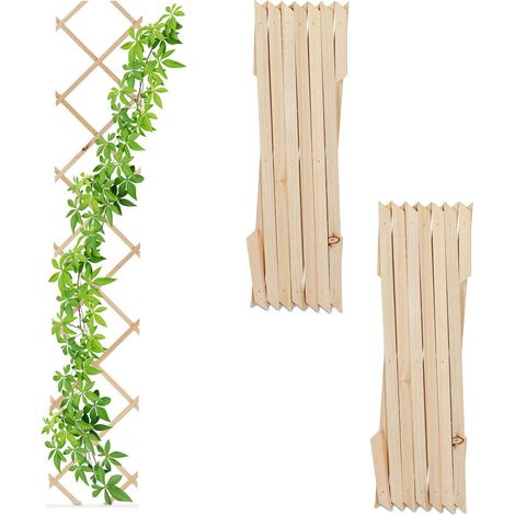 Enrejado de madera extensible para plantas trepadoras