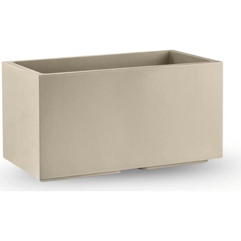 VECA FIORIERA MATHERIA 60X30 CM GREIGE CON ROTELLE