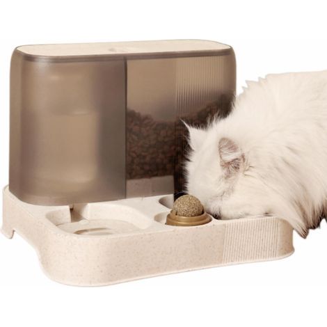 Dispensador automático 2 en 1: bebedero, comedero, comedero para gatos, estación de alimentación, comedero extraíble para gatitos, perros y gatos. (1/5)