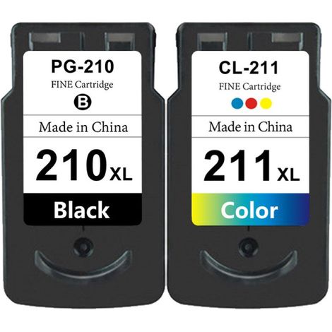 Cartouche D'Encre PG-210XL Et CL-211XL - Haute Capacité - Compatible Avec Imprimantes Canon IP2700 IP2702 230 240 250 280 490 495 320 - Lot De 2 (1/5)