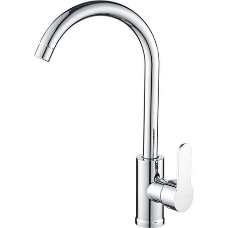 Hochauslaufende, schwenkbare Küchenarmatur, elegante Spültischarmatur mit abnehmbarem Luftsprudler für Warm- und Kaltwasser (1/4)
