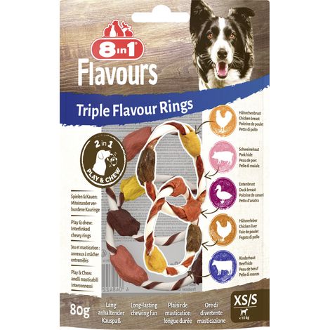 8in1 Hundeleckerli Triple Flavour Rings Mini 80 g (1/2)