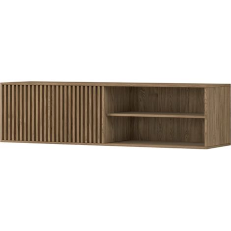 Meuble TV mural 1 porte 150 cm Esteban Bois (1/5)