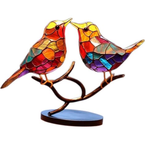 Sculptures d'oiseaux en métal, figurines décoratives pour bureau, centre de table artistique, statues d'oiseaux, décoration intérieure pour salle à manger, table de pendaison de crémaillère ou bureau- (1/5)