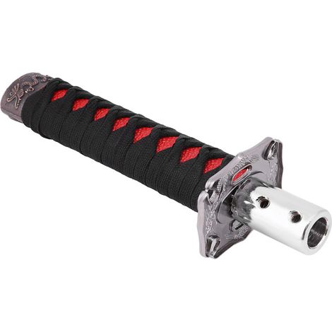 Manette de vitesse universelle japonaise pour voiture, pommeau de levier de vitesse noir et rouge avec 4 adaptateurs (1/5)