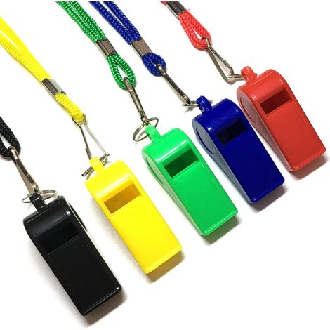 Lot de 5 Sifflets en Sport, Sifflet Fort et Net avec Cordon, Idéal pour Les Entraîneurs, Arbitres, Officiels et Dressage de Chiens (1/5)