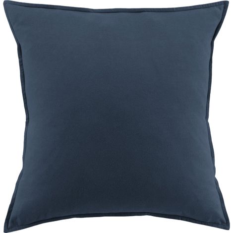 Taie d'oreiller flanelle 100% coton 63x63 cm CANDICE Bleu Nuit (1/5)