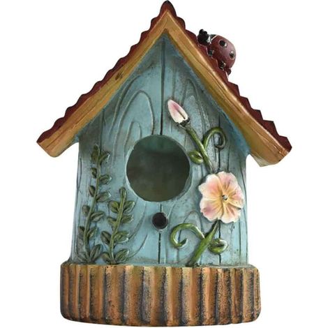 Liquidation de nichoirs d'extérieur Nichoirs suspendus, nichoirs et décorations d'extérieur, nichoirs artisanaux en résine, décoration de jardin, aménagement paysager. (1/5)