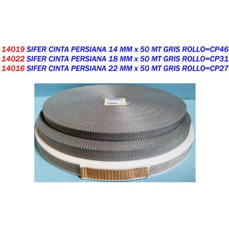 SIFER sifer cinta persiana 18 mm x 50 mt gris rollo cp31 , sifer cinta persiana 18 mm x 50 mt gris rollo cp31
