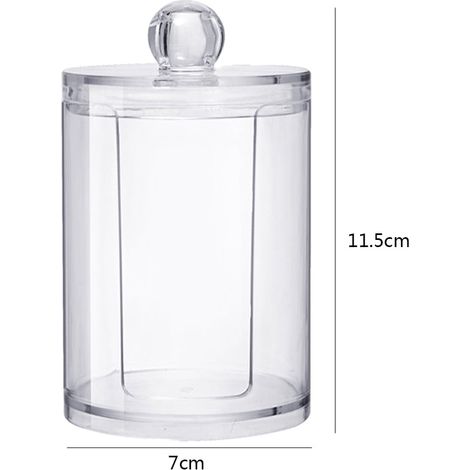 Boîte De Rangement Pour Disques Démaquillants - Contenant Transparent En PS - Pour Salle De Bain Et Vanité - 7 x 7 x 11,5 cm - 1 Pièce (1/5)