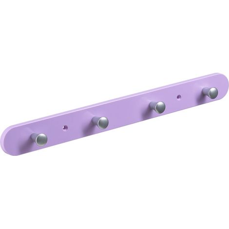 Hettich Garderobenleiste 4 Haken 38,0 x 4,0 x 0,8 cm rosa Hakenleisten