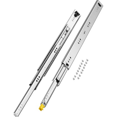 Glissière de tiroir 600 mm à extension complète, verrouillable, charge 113,4 kg, montage latéral (1/5)