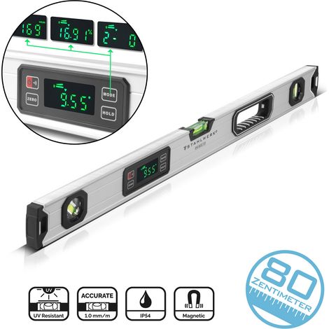 STAHLWERK Niveau à bulle numérique DW-800 ST en aluminium de 800 mm de long (1/5)