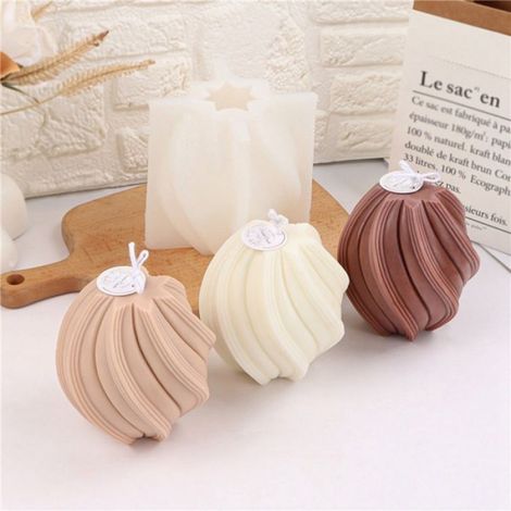 Moule À Bougie - Silicone Flexible - Pour Création Artisanale En Résine - 11,5 X 11 Cm - Blanc - 1 Pièce