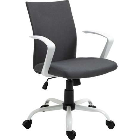 Vinsetto Sedia Ergonomica Girevole per Scrivania in Tessuto Grigio Scuro
