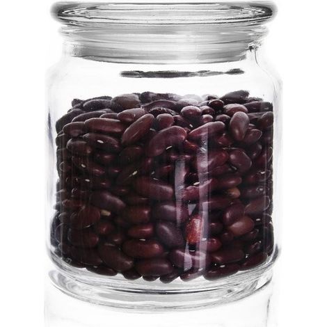 Contenitore in vetro quadrato per alimenti, prodotti sfusi, caffè 0,58 l (1/2)