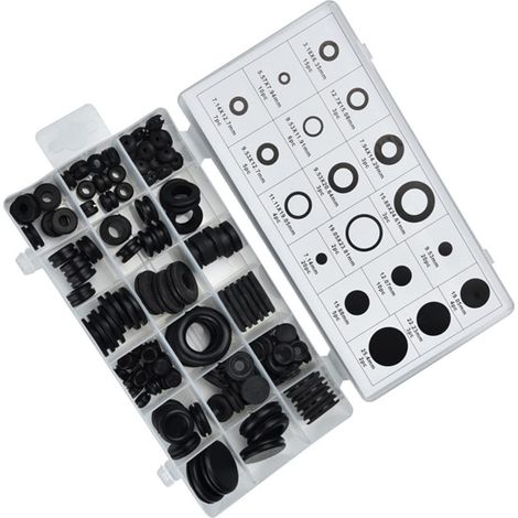 Lntyq 125pièce Caoutchouc Noir Assortiment De Joints Étanches Pour Plomberie Électrique Et Applications Hydrauliques Ensemble De Rondelles Et De Haute Résistance (1/4)