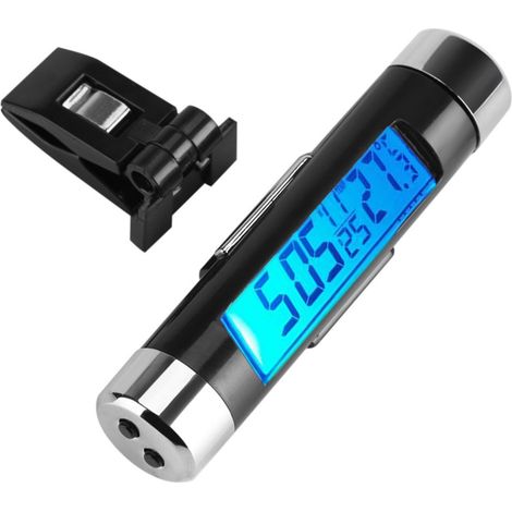 Thermomètre numérique pour camion avec clip et rétroéclairage bleu - Horloge digitale pour véhicule (1/5)