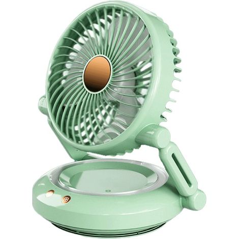 Tragbarer, faltbarer Ventilator – USB-Tischventilator mit 90°-Drehung – Ideal für Camping und Studenten – Integrierter 6000-mAh-Akku – Tischventilator (1/5)