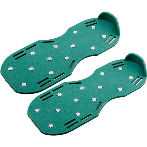 Chaussures aérateur de gazon - Pliable - Ergonomie - Taille universelle - Aérateur de gazon - Aérateur de pelouse - Vert