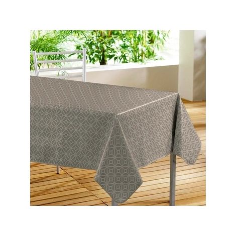Nappe Rectangle 140 x 240 cm Moderna Taupe - PVC Imprimé - Livraison gratuite (1/3)