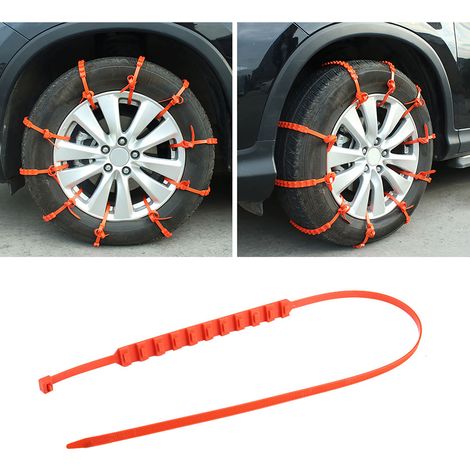 20pcs Chaînes à Neige Universelles en Nylon Anti-Dérapantes pour Pneus Voiture Camion, Câbles de Sécurité pour Neige et Boue, avec Gants (1/5)