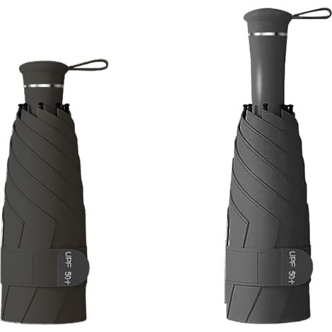Parapluie pliant compact avec poignée télescopique cachée, revêtement téflon, protection UV UPF 50+, léger, 6 baleines, pour homme/f (1/5)