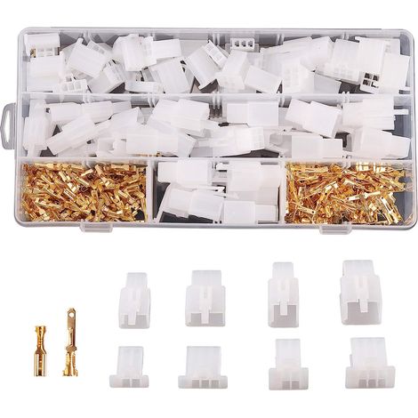 QAZQA 380PCS 2.8mm Automobile Connecteur Kit 2 3 4 6 Broches Automobile Fil Électrique Connecteurs Kit pour Moto Moto Voiture Camion Scooter Bateaux Électrique Instruments (1/5)