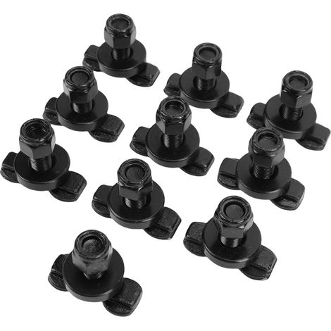 Fixation rail L double ergot fileté 6000lbs – Écrou rail arrimage lit camion remorque pickup camping-car ATV 10 pièces (1/5)