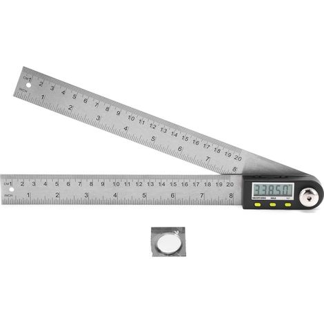 0‑200mm 2‑en‑1 rapporteur numérique 0‑360° en acier inoxydable avec écran LCD (1/5)