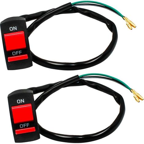 royaluxe - Interrupteur de Guidon Universel Interrupteur Phare Moto 2pcs 22mm on-Off Bouton Interrupteur d'éclairage de Moto Pièce de Réglage de Moto Accident Hazard Interrupteur, (1/5)