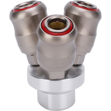 Raccord rapide 3 voies femelle ronde filetée, auto‑verrouillant antiexplosion pour pièces automobiles (1/5)