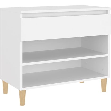 Armoire à chaussures Blanc 70x36x60 cm Bois d'ingénierie vidaXL (1/5)
