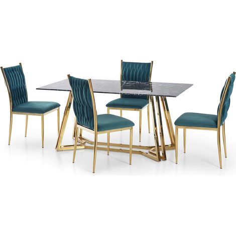 Conjunto de mesas y sillas para comedor Houston 1140 , 75x90x160cm, Diámetro: 0, Número de asientos: 4, Estilo: Clásicomoderno