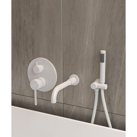 Grifo mezclador empotrado para bañera Blanco - Corbeau