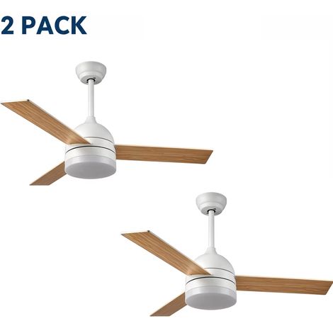 Lot de 2 Ventilateurs de Plafond LED avec Télécommande, Éclairage Dimmable 3000K-6000K, 1960 lm, 6 Vitesses, Rotation Réversible, Minuterie (1/5)