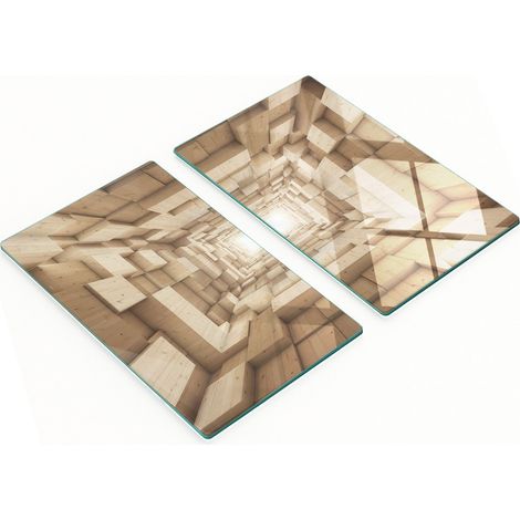 Tableros de vidrio elegantes y duraderos con t煤nel de madera impreso 2x30x52 cm