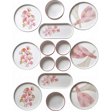 Juego de desayuno, vajilla, mantel individual. Set 100% Cerámico Multicolor (1/2)