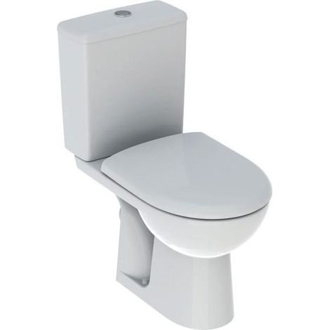 Geberit – Pack WC au sol Renova – Cuvette Rimfree sans bride – Sortie horizontale – Réservoir réversible 6l – Abattant en duroplast (1/8)