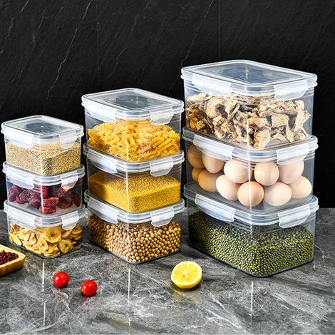 Dreiteiliges Set mit Vorratsdosen mit Abtropfgitter, mikrowellengeeignete Lunchboxen für den gewerblichen Gebrauch, luftdichte Aufbewahrungsgläser mit Clipverschluss für Obst, Gemüse und Getreide (1/5)