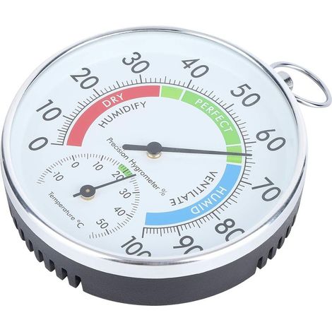Thermomètre hygromètre intérieur, mesureur de température et d'humidité en alliage d'aluminium pour un contrôle fiable et confortable de la température ambiante (3.9 X 3.9 X 1.0 Inches) (1/5)