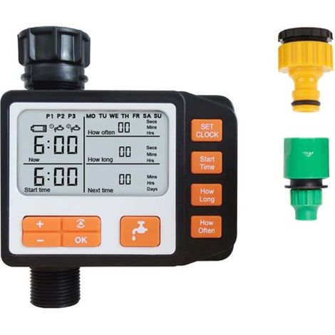 Contrôleur d'arrosage électronique à piles, programmateur d'arrosage électronique pour jardin (1/3)