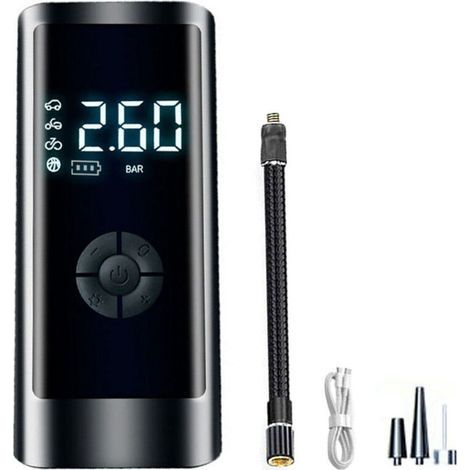 Schwarze, kabellose, tragbare, intelligente digitale elektrische Luftdruckpumpe für Auto-Luftmatten von DEBUNS (1/5)