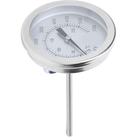 Thermomètre bimétallique à aiguille en acier inoxydable pour barbecue gril 50-550℉ 5/16UNC accessoires BBQ (1/5)
