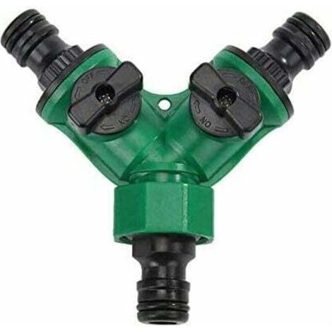 Raccord en Y 2 voies pour tuyau d'arrosage 3/4", universel et réglable, compatible avec tous les robinets.