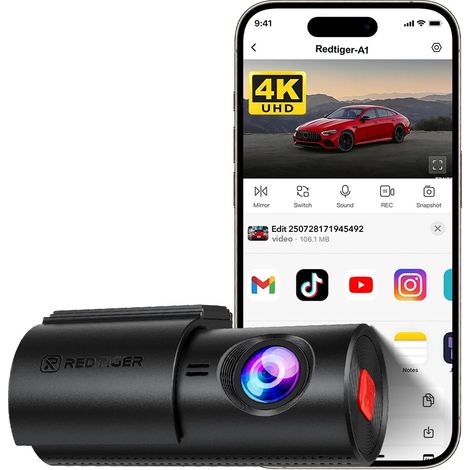 Dashcam, registrazione 4K, funzionalità di visione notturna, NESSUN KIT HW, Nessuno-a (1/2)