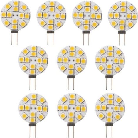 10 ampoules LED G4, non dimmables, lumière blanc chaud 2700K, angle de faisceau de 180°-AquaForge (1/5)