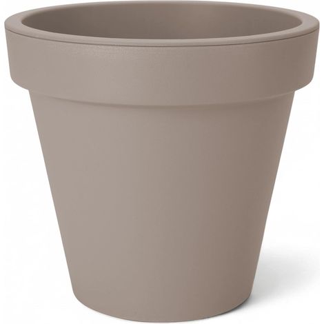 1 Pot de fleurs, plastique, diamètre 38 cm, résistant aux UV, beige, pour jardin et intérieur
