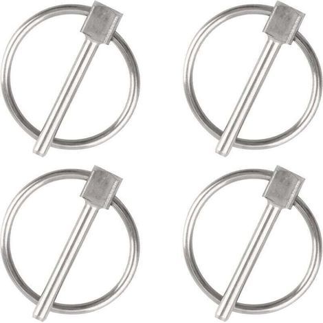 Sicherheitsstift, 4 Stück, Durchmesser 3 mm, runder Sicherheitsstift aus Edelstahl, Anhänger-Sicherungsstift, Lynchstift für Gleise, Bauernhof, Rasen (1/4)