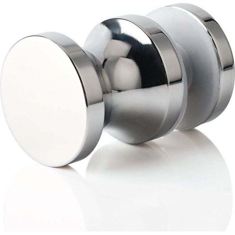 Poignée de Porte Douche Ronde Poigné de Porte en Verre Salle de Bain, en Acier Inoxydable SUS304, Finition Chromée Polie, EL9000 (1/4)